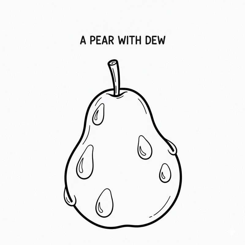 Hình quả lê dễ tô màu