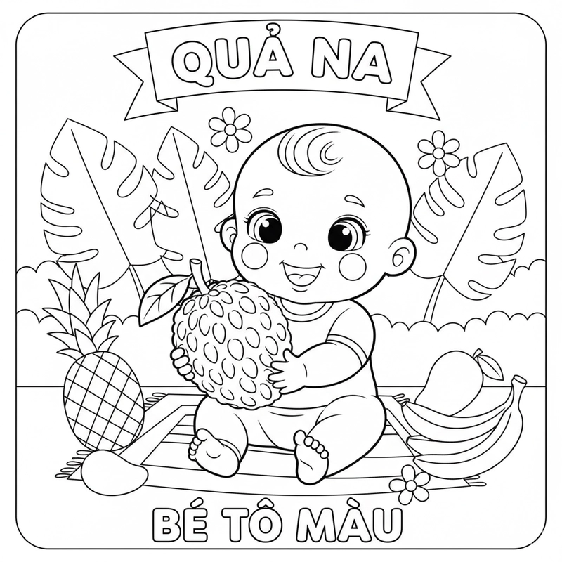 Hình quả na đáng yêu cho bé tô