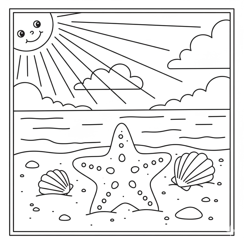 Hình sao biển tô màu cho bé tập vẽ