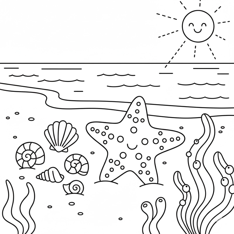 Hình sao biển tô màu dễ tải miễn phí