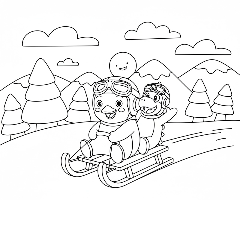 Hình tô Pororo cute