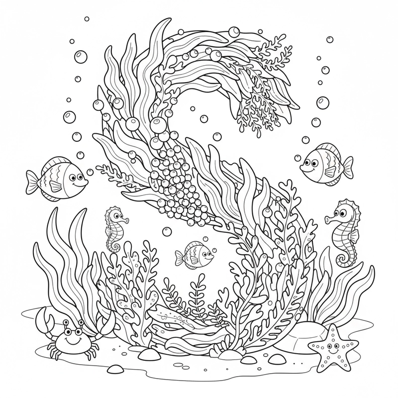 Hình tô cây rong biển mềm mại