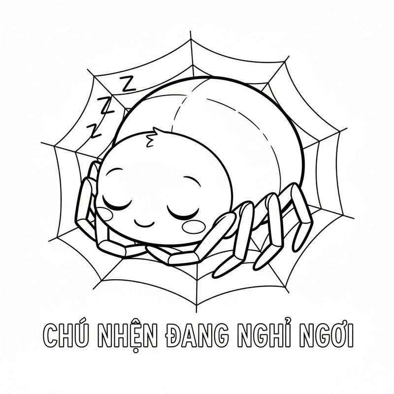 Hình tô con nhện giúp bé khéo tay