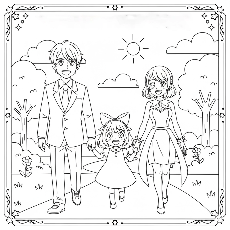 Hình tô màu Anya chibi ngộ nghĩnh