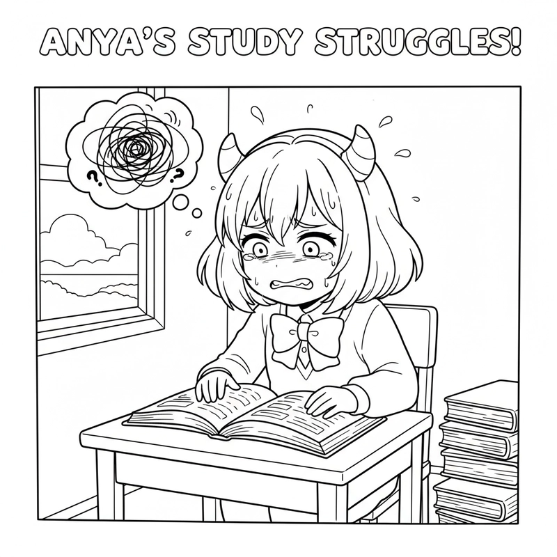 Hình tô màu Anya đáng yêu nhất