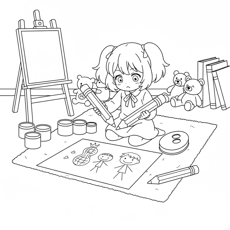 Hình tô màu Anya hoạt hình vui nhộn