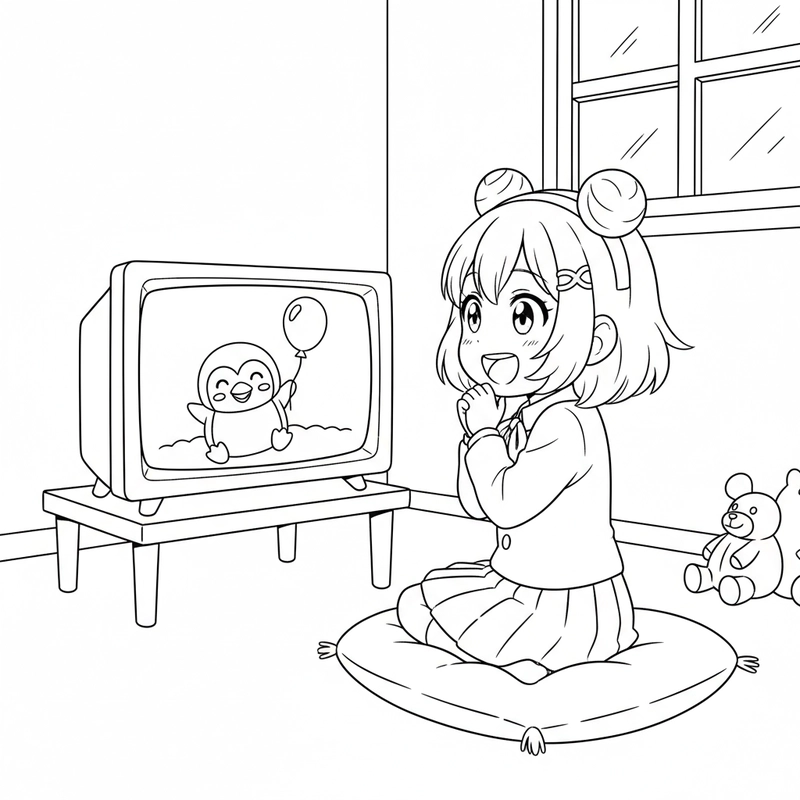 Hình tô màu Anya ngộ nghĩnh đáng yêu
