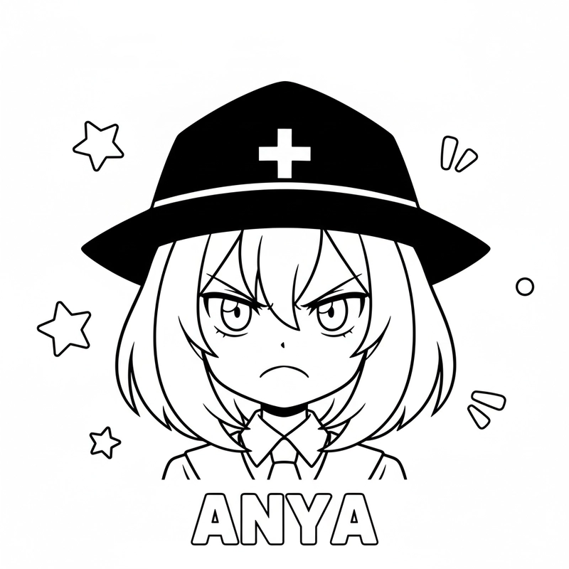 Hình tô màu Anya siêu dễ thương