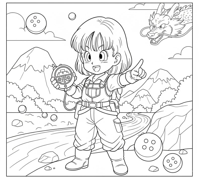 Hình tô màu Bảy Viên Ngọc Rồng cho bé