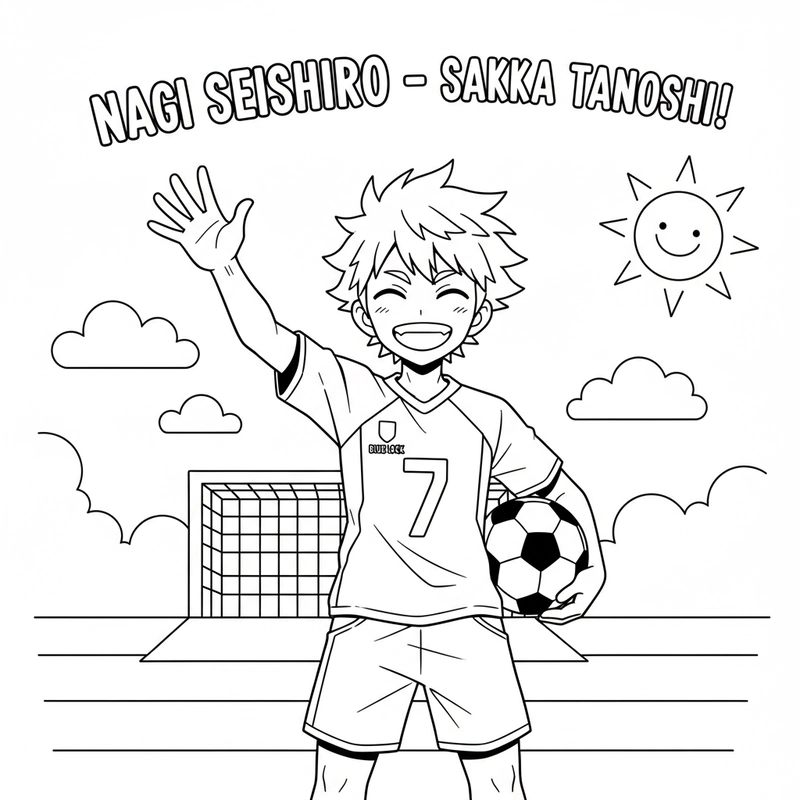 Hình tô màu Blue Lock Nagi sinh động