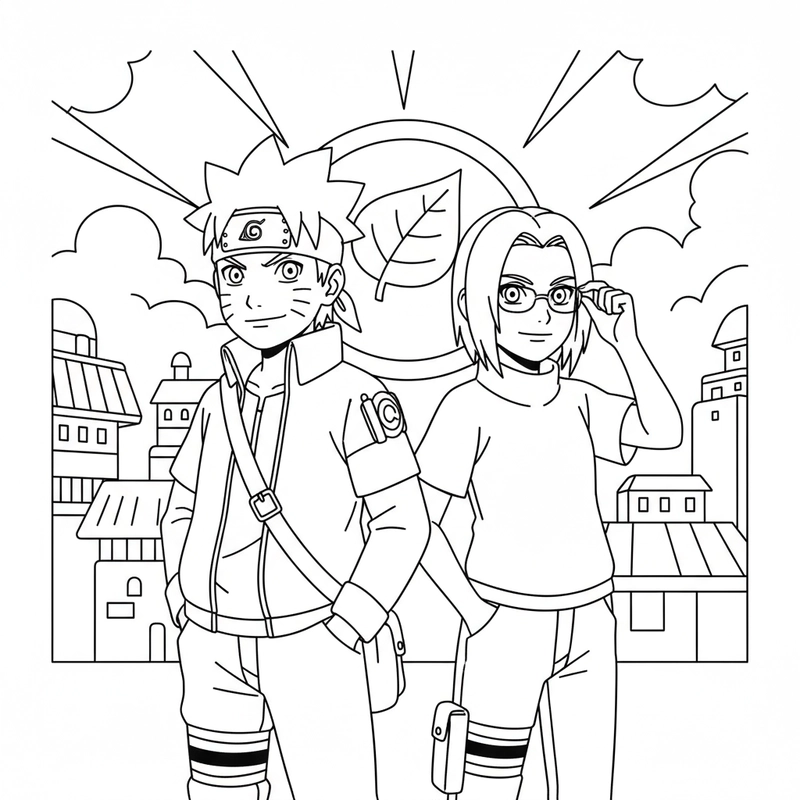 Hình tô màu Boruto sinh động