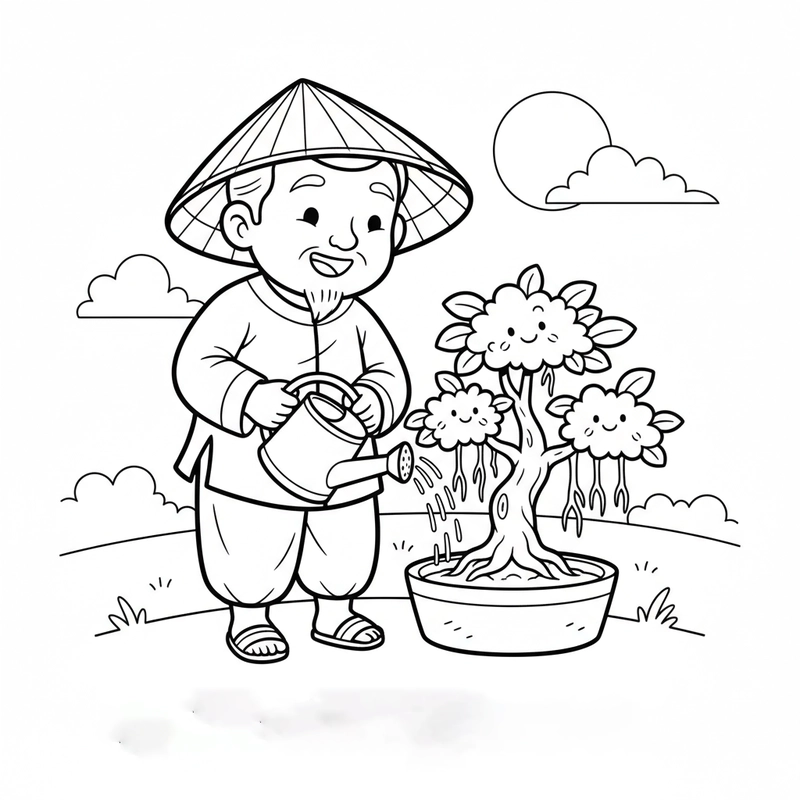 Hình tô màu Chú Cuội cổ tích