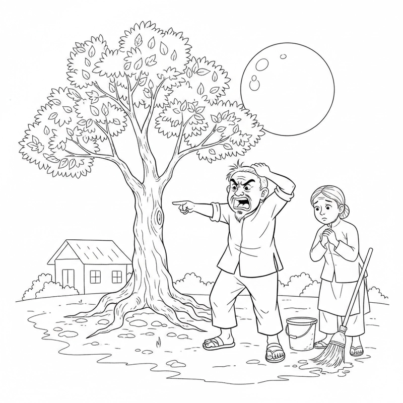 Hình tô màu Chú Cuội trăng rằm