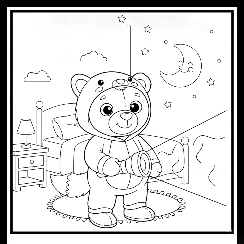 Hình tô màu Con Gấu Bông ngộ nghĩnh