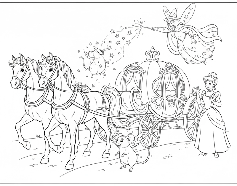 Hình tô màu Công chúa Lọ Lem chibi