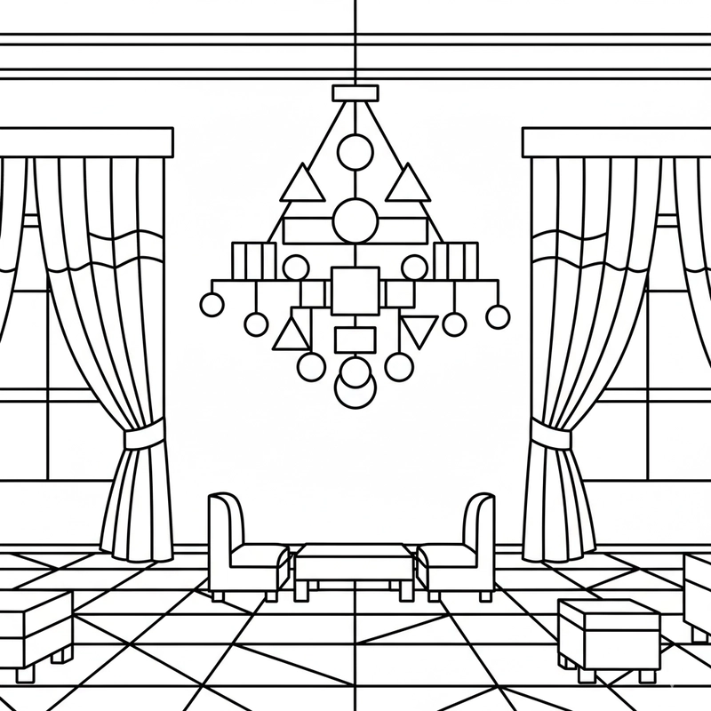 Hình tô màu Dinh Độc Lập cho bé mầm non