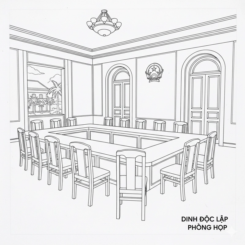 Hình tô màu Dinh Độc Lập nổi tiếng