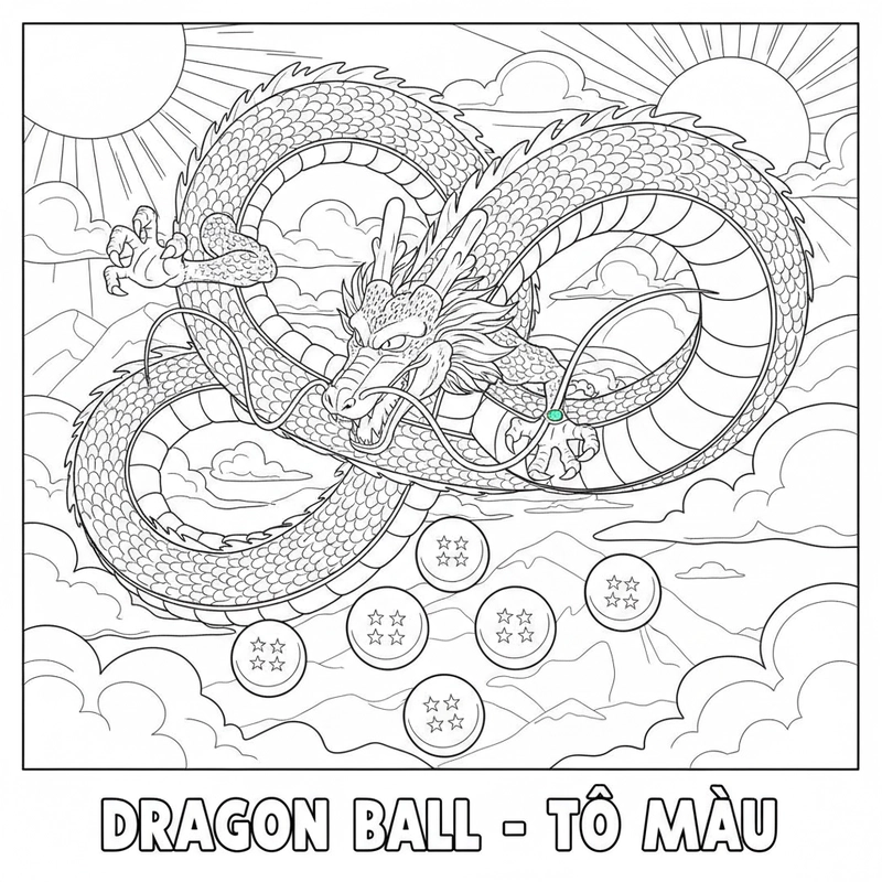 Hình tô màu Dragon Ball cho bé trai