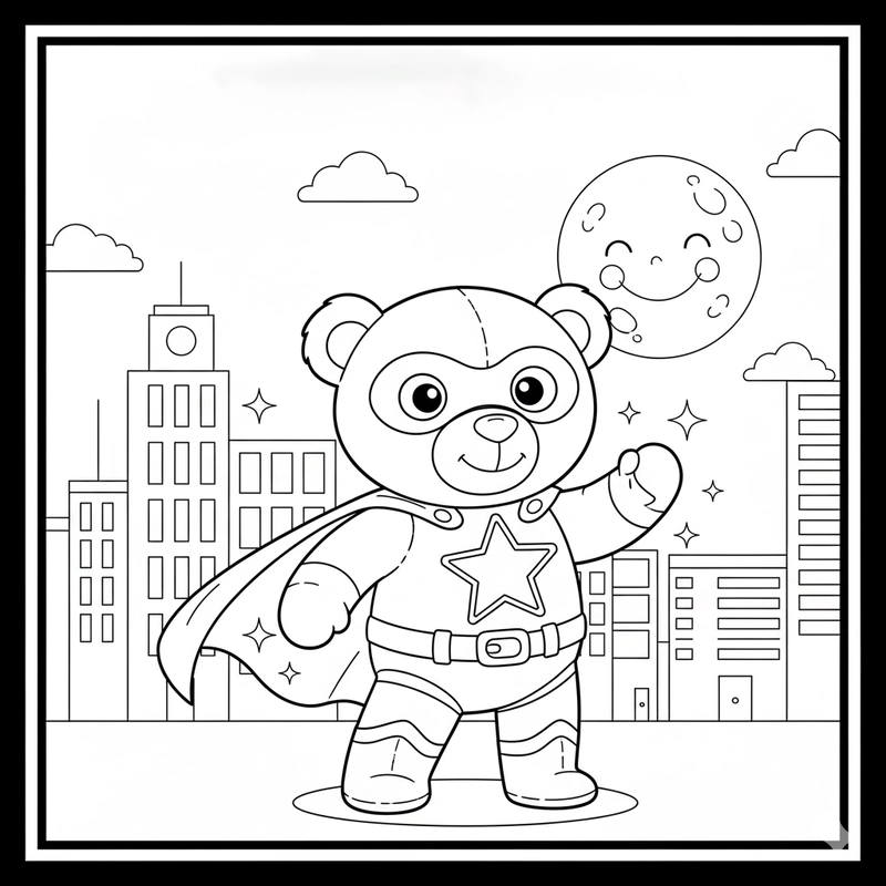 Hình tô màu Gấu Bông đáng yêu cho bé tập vẽ