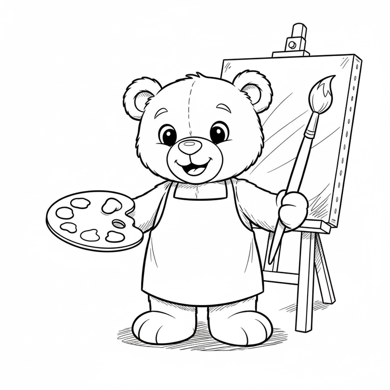 Hình tô màu Gấu Bông dễ thương, bé yêu thích