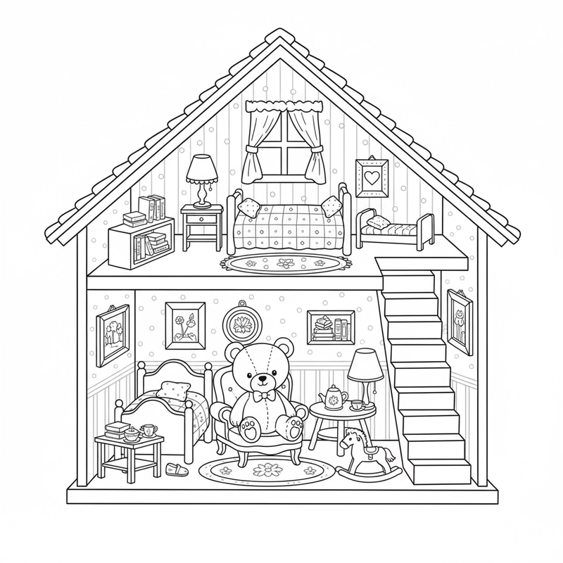 Hình tô màu Gấu Bông đẹp và đơn giản