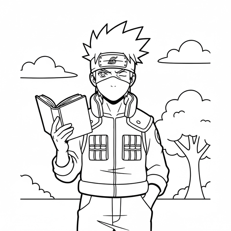 Hình tô màu Hatake Kakashi