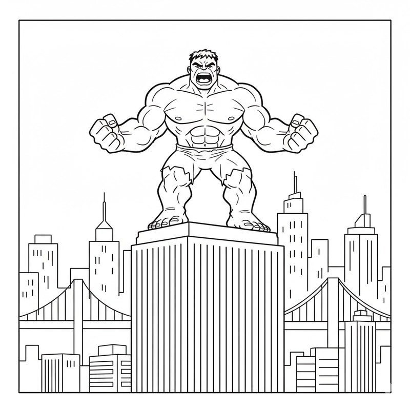 Hình tô màu Hulk dễ in