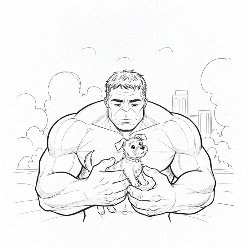 Hình tô màu Hulk dễ thương