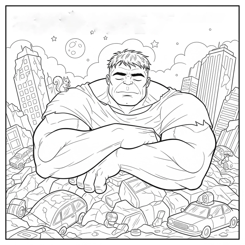 Hình tô màu Hulk dễ tô