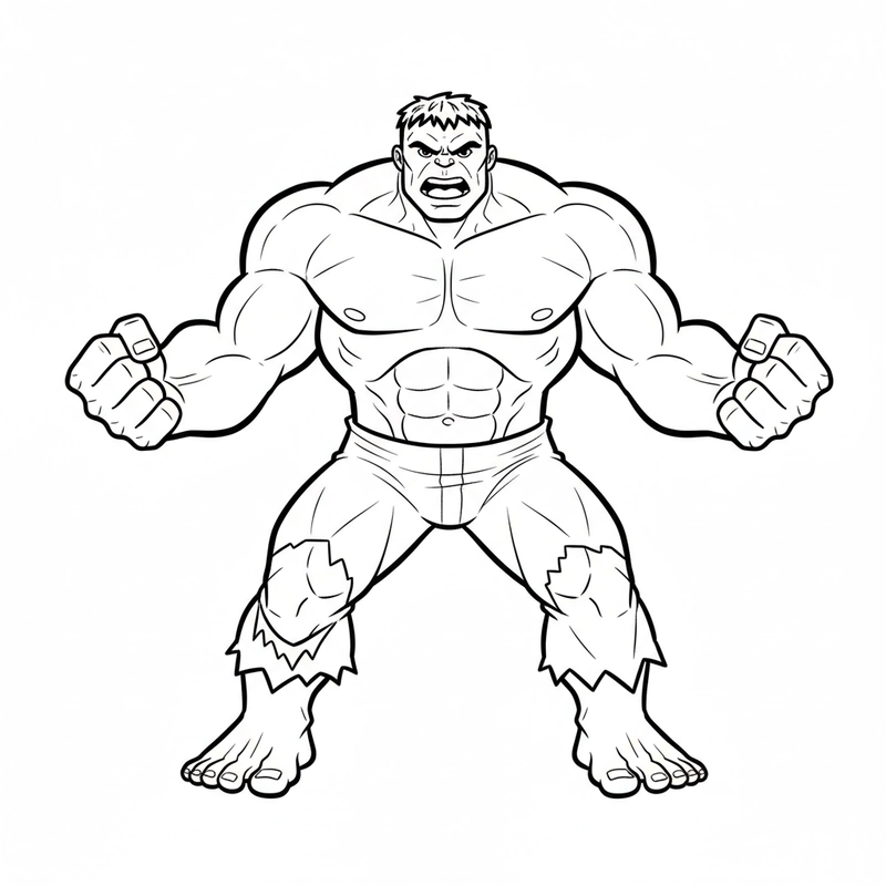 Hình tô màu Hulk khổng lồ