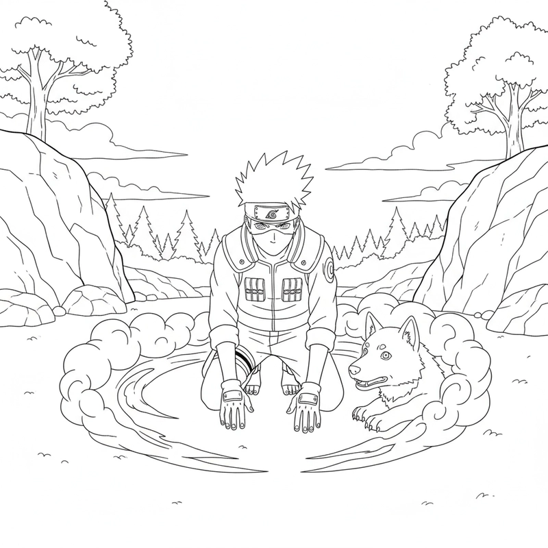 Hình tô màu Kakashi đáng yêu