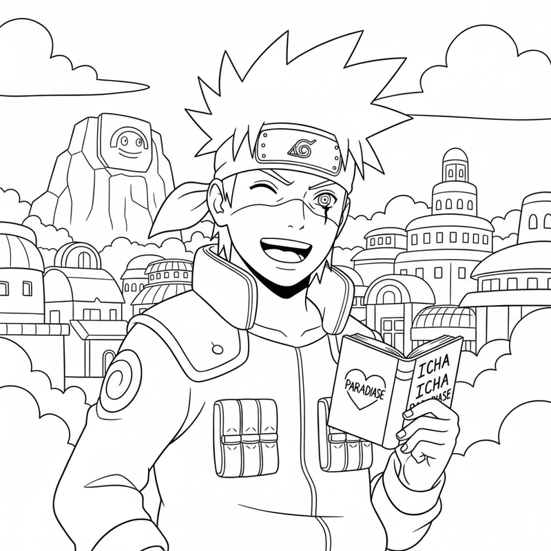 Hình tô màu Kakashi dễ thương