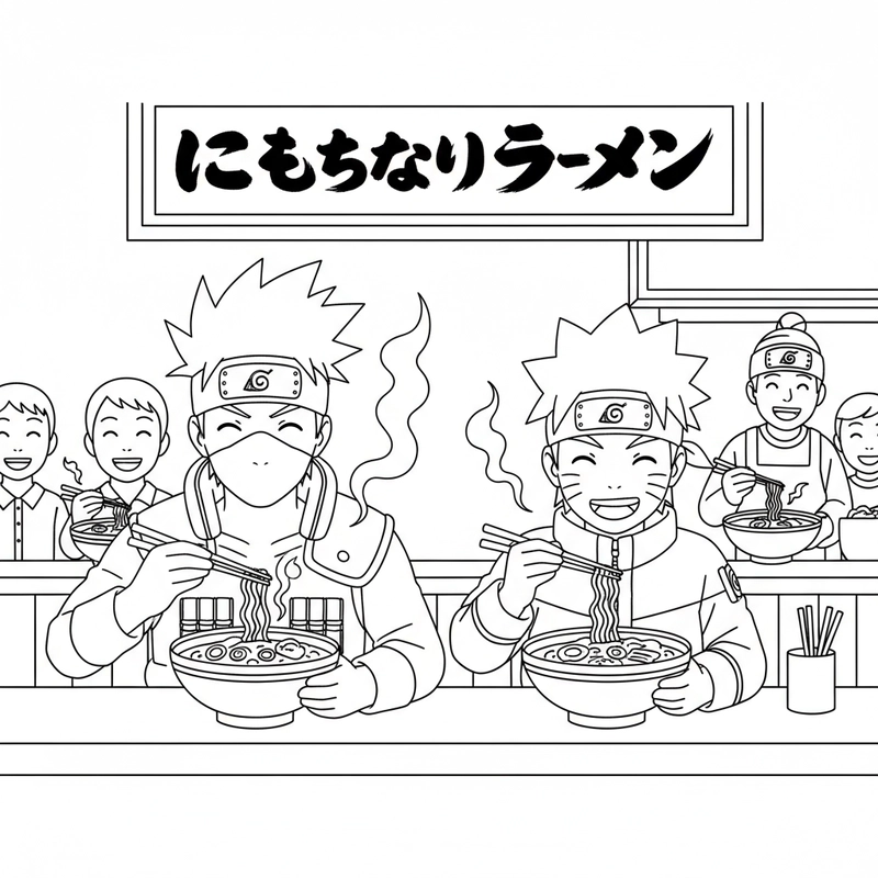 Hình tô màu Kakashi mặt nạ