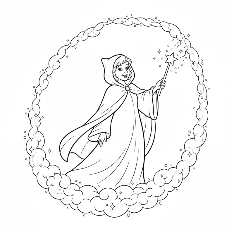 Hình tô màu Lọ Lem đáng yêu