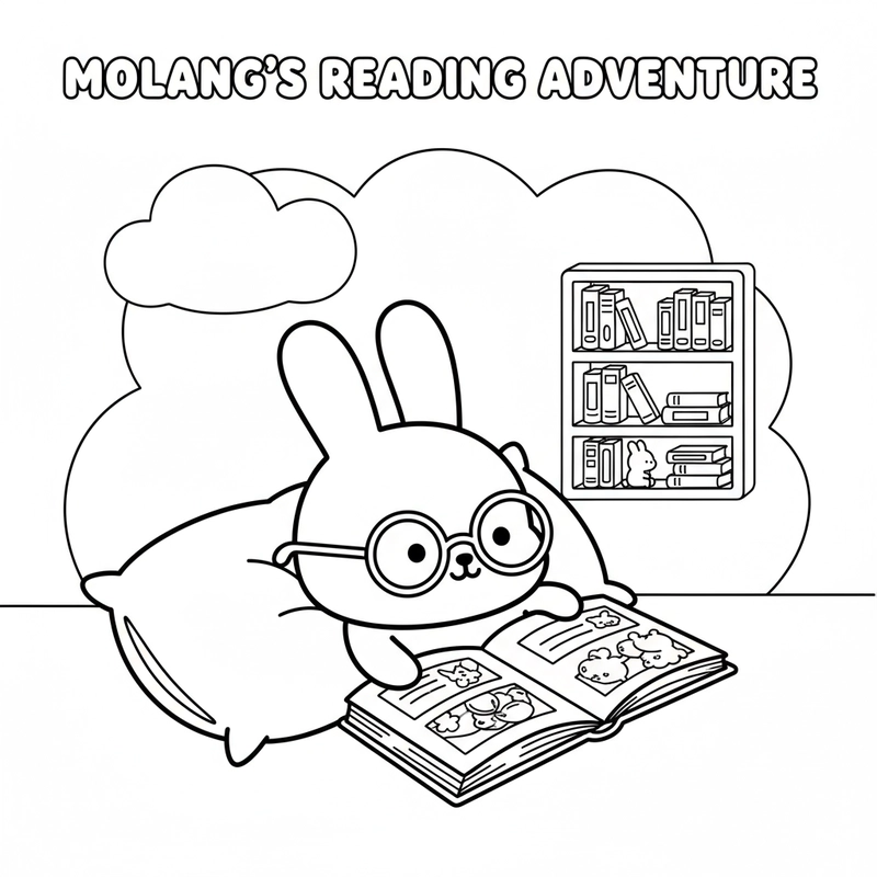 Hình tô màu Molang cute giúp bé sáng tạo