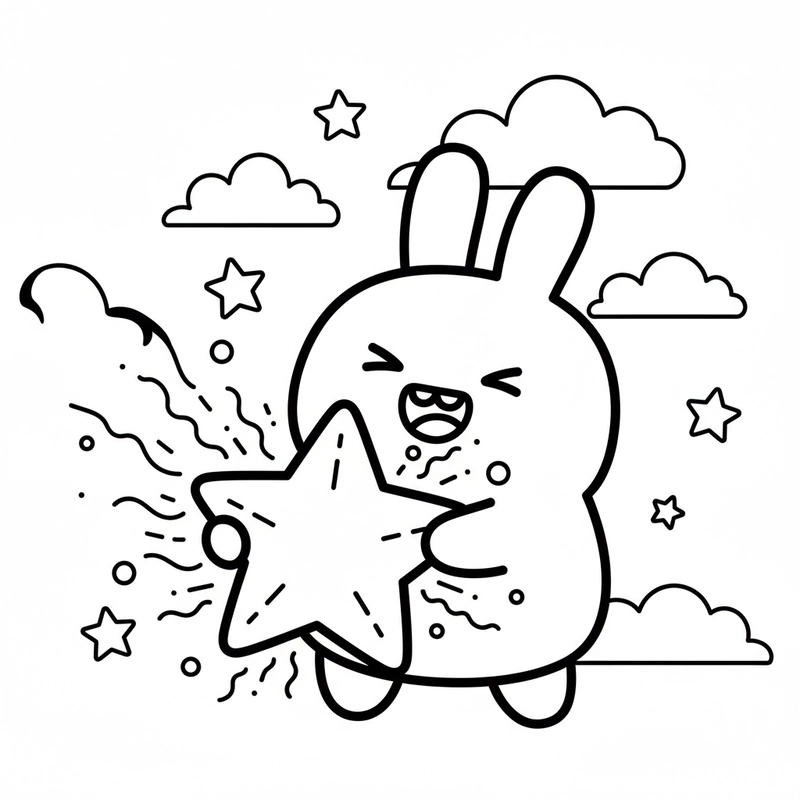 Hình tô màu Molang đáng yêu với nhiều biểu cảm