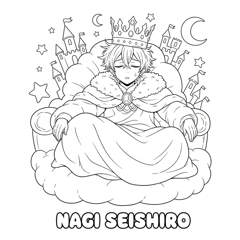 Hình tô màu Nagi Blue Lock cực ngầu