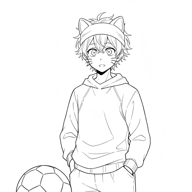 Hình tô màu Nagi Blue Lock dễ thương cute