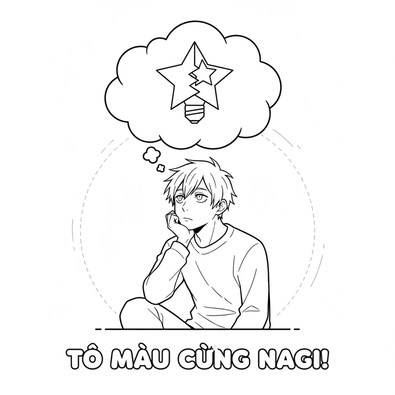 Hình tô màu Nagi Blue Lock dễ thương