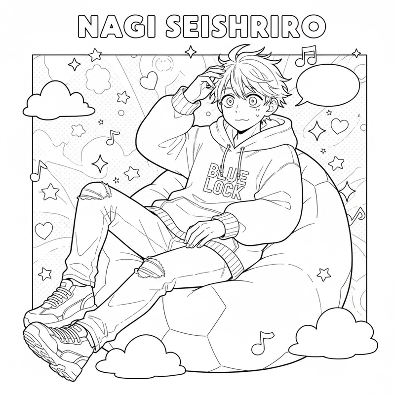 Hình tô màu Nagi Blue Lock đẹp và ngầu