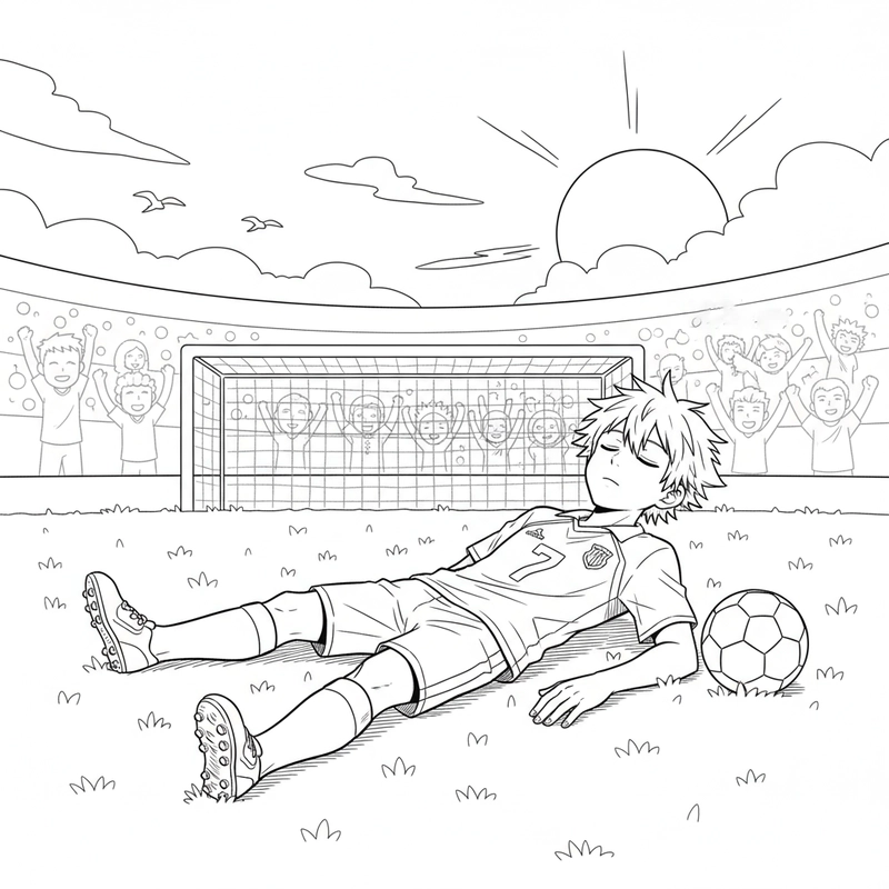 Hình tô màu Nagi Blue Lock thể thao