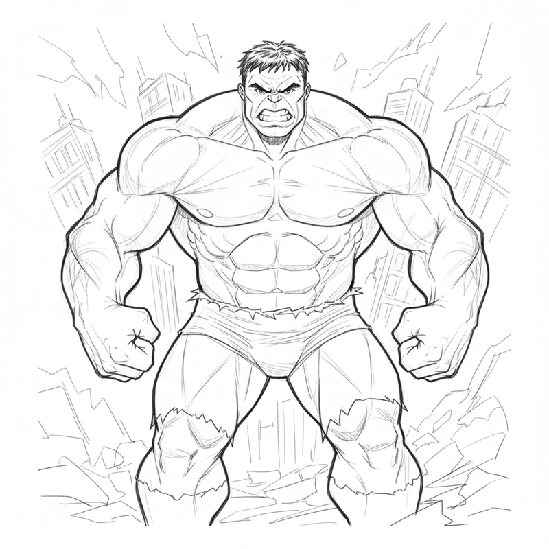 Hình tô màu Người Hulk cho bé