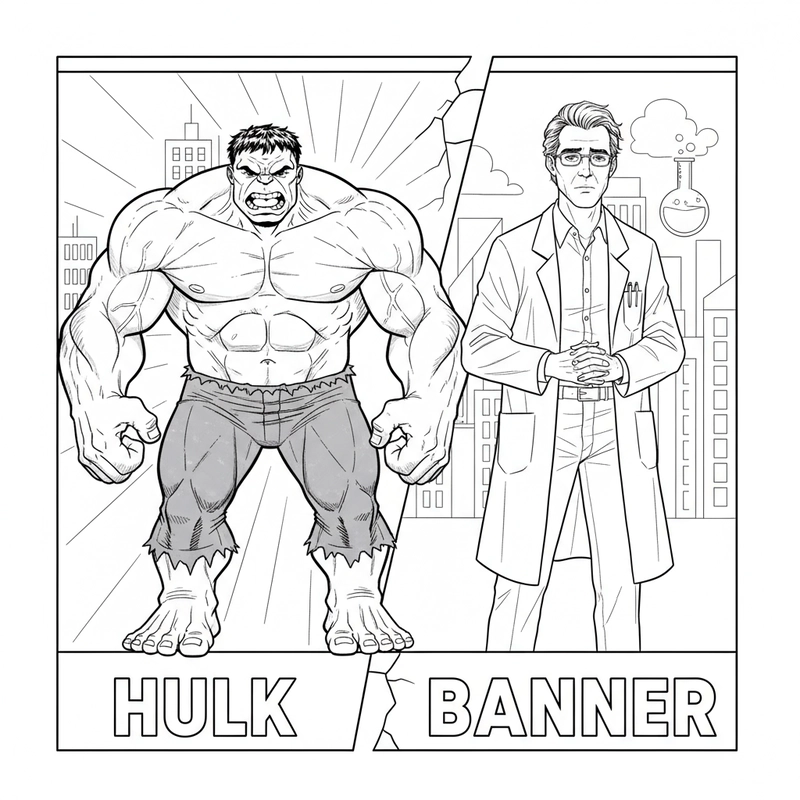 Hình tô màu Người Hulk ngầu