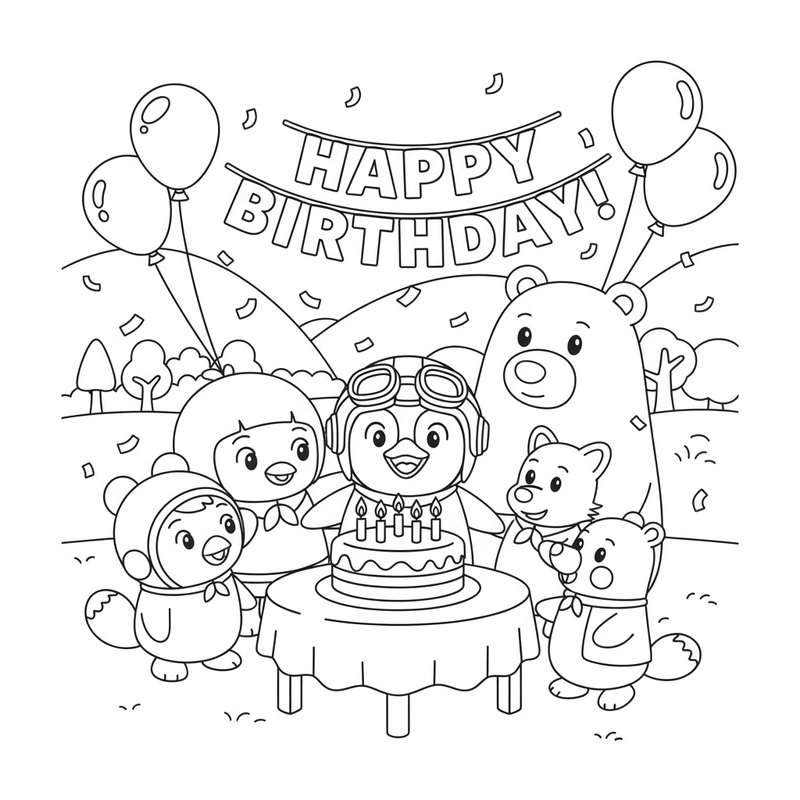 Hình tô màu Pororo