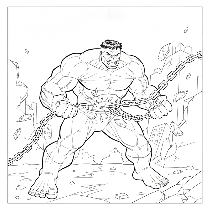 Hình tô màu Siêu nhân Hulk đẹp