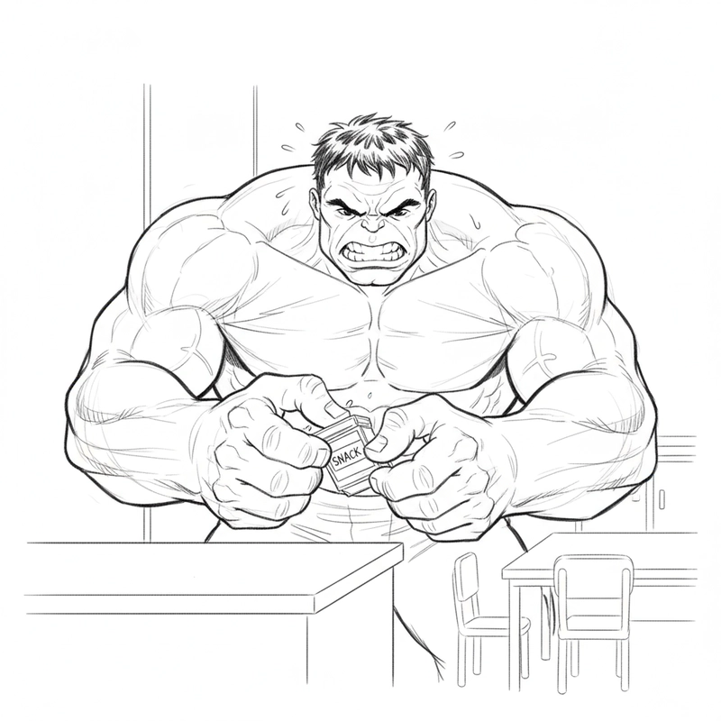 Hình tô màu Siêu nhân Hulk đơn giản