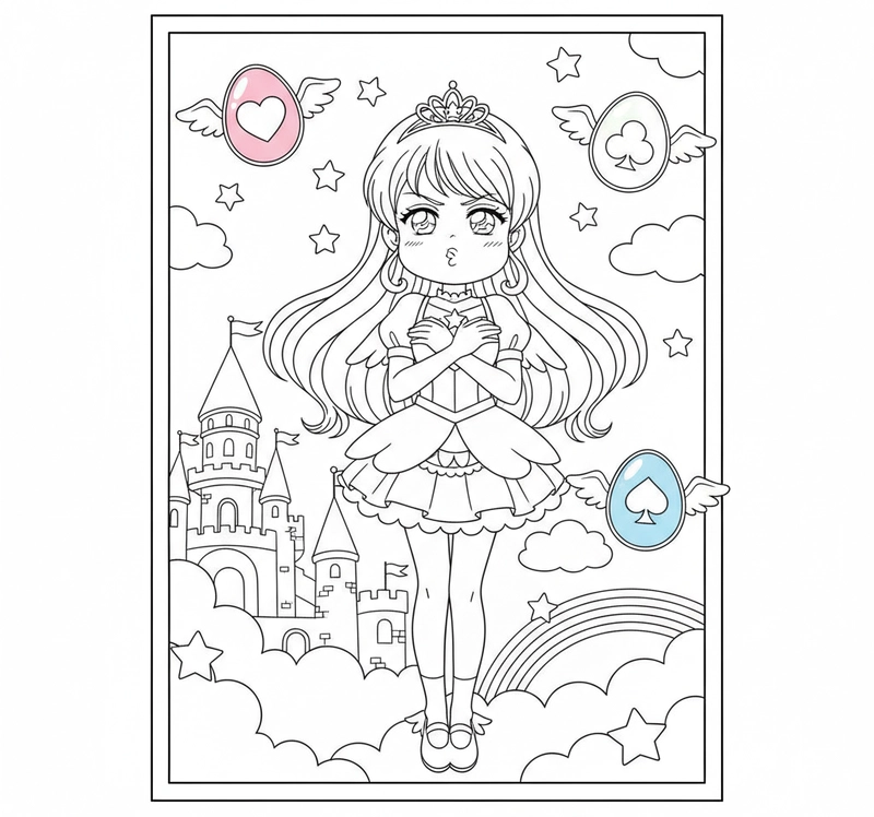 Hình tô màu Thiên Thần Hộ Vệ Amu dễ in