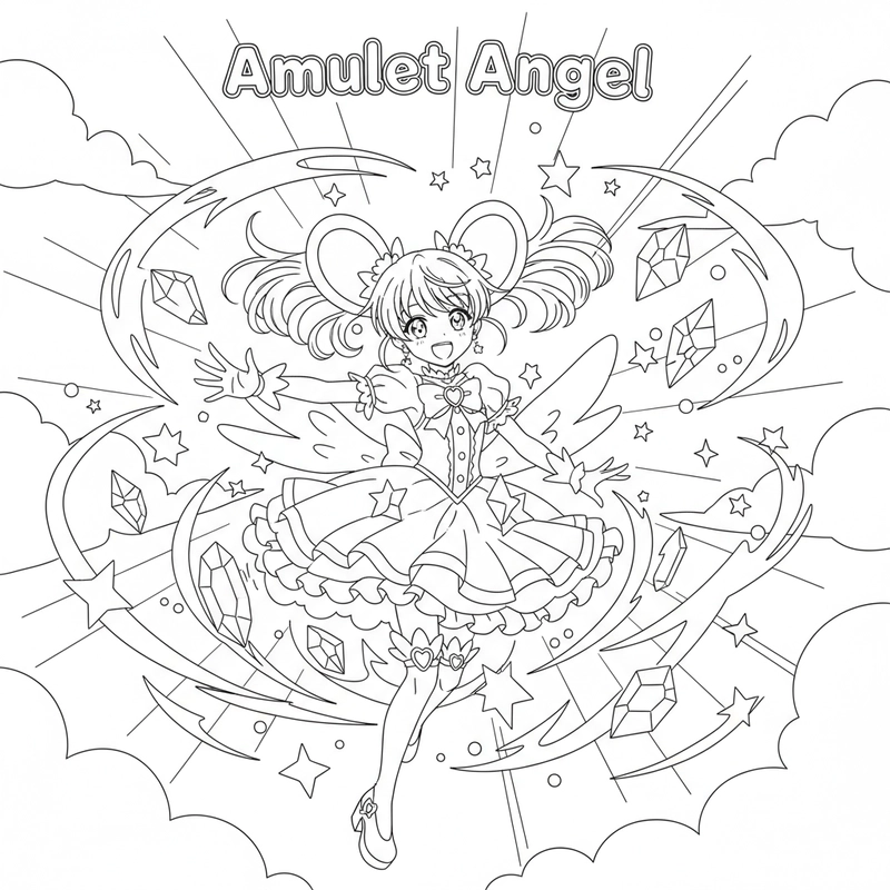 Hình tô màu Thiên Thần Hộ Vệ Miki cute