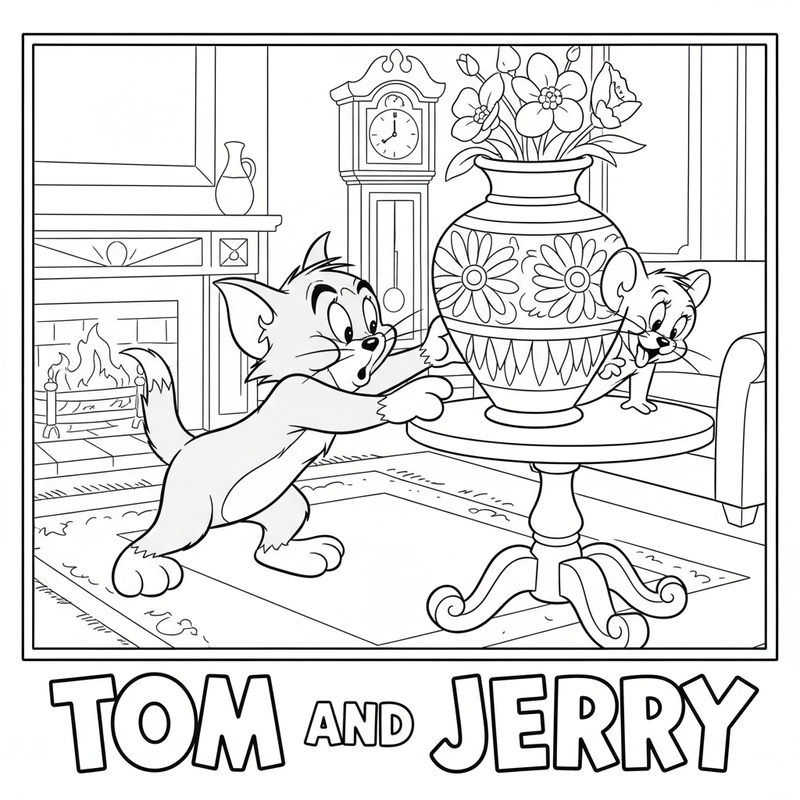 Hình tô màu Tom và Jerry cho trẻ em