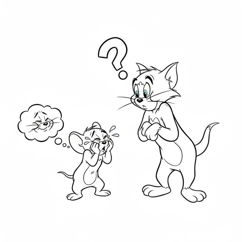 Hình tô màu Tom và Jerry dễ thương